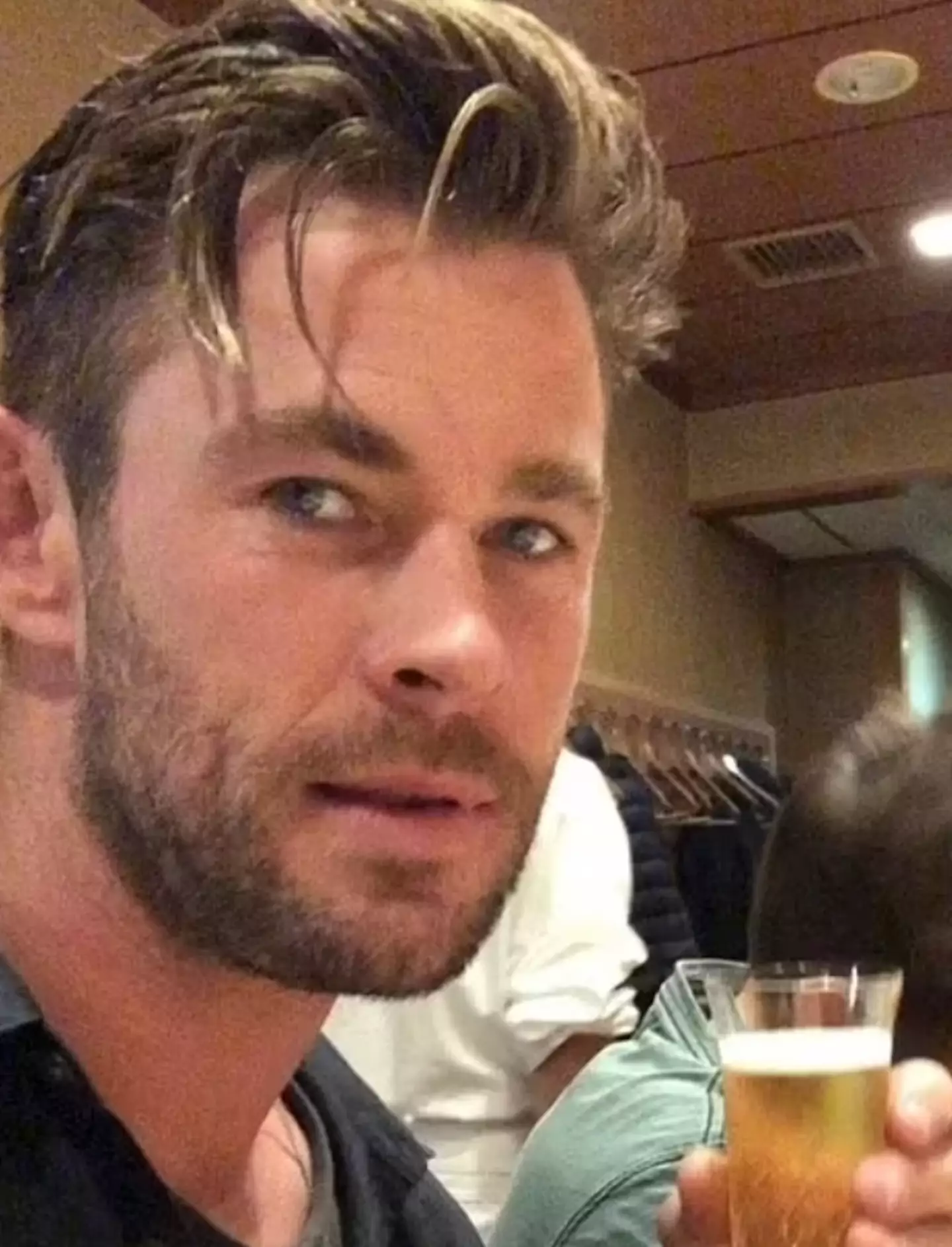 Chris Hemsworth clearly made the mistake of indulging too much in Ibiza.