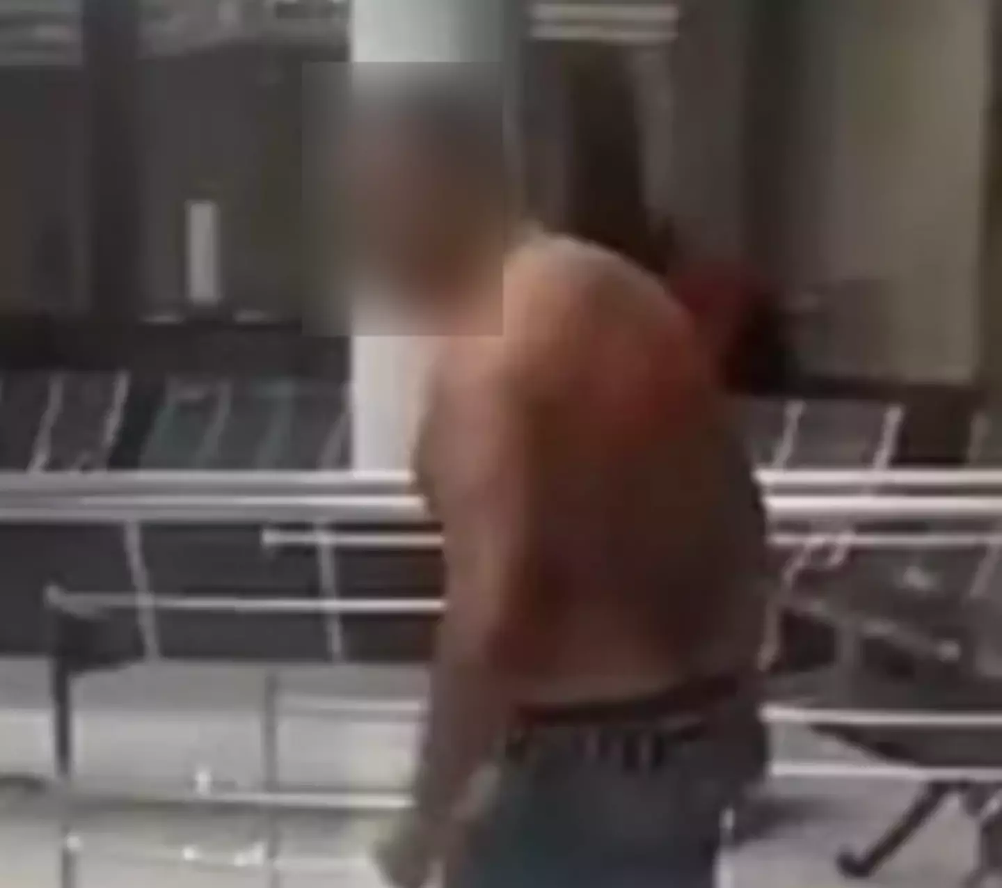 Onlookers ran away as the passenger got aggressive.