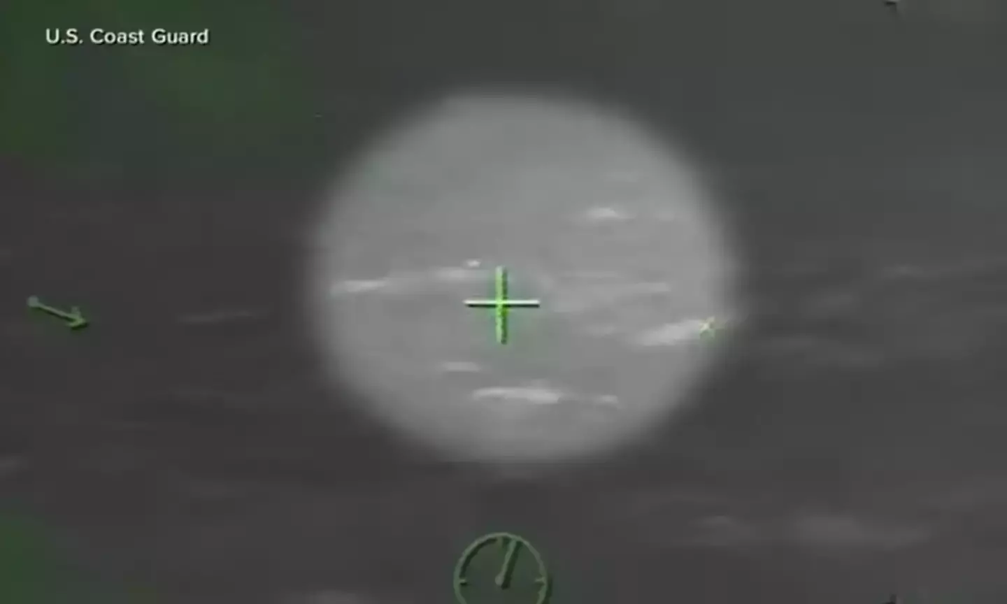 James Michael Grimes moments before his rescue (US Coastguard/ ABC7)