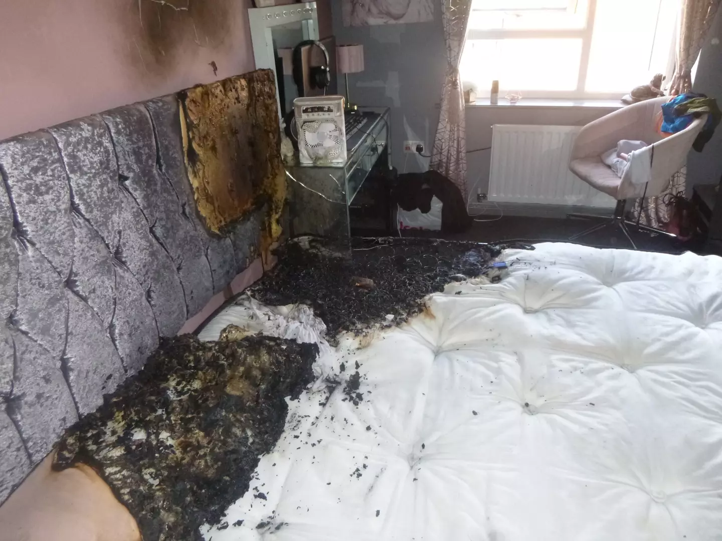 The fire was caused by a vape which exploded.