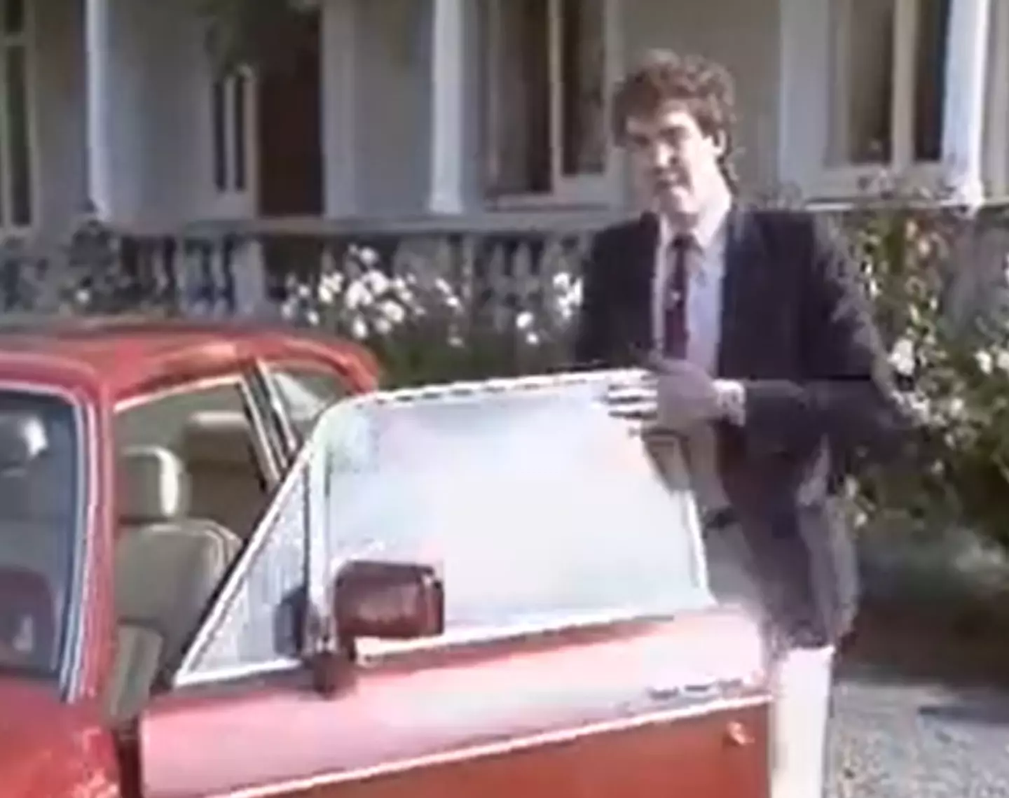 A younger Jeremy Clarkson in his first appearance on Top Gear. It's like he's speaking with someone else's voice.