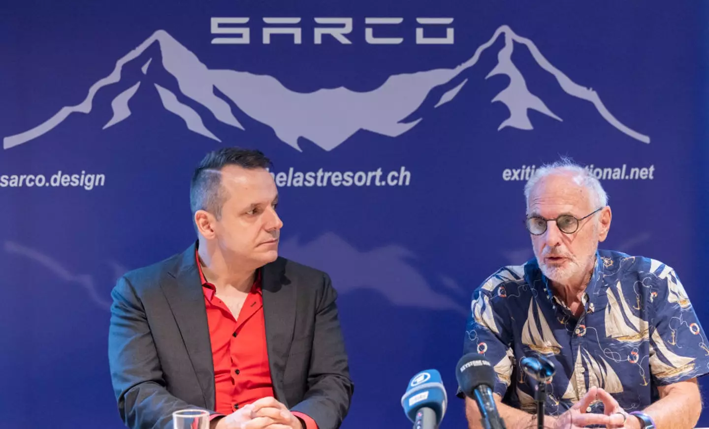 Dr Philip Nitschke, right, has now proposed a dementia 'kill switch' (ARND WIEGMANN/AFP via Getty Images)