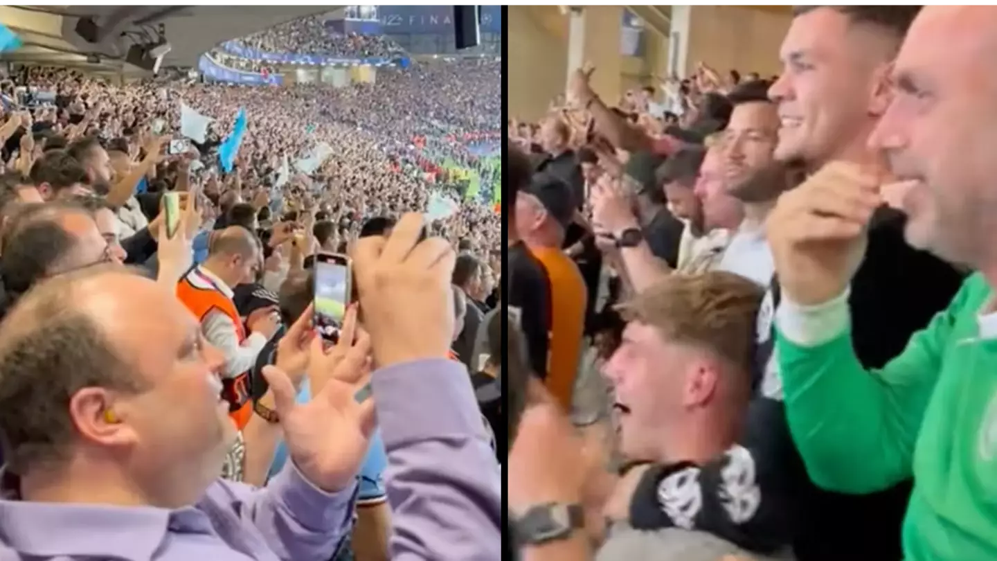 Manchester City fans mocked for how they celebrated winning treble at final whistle