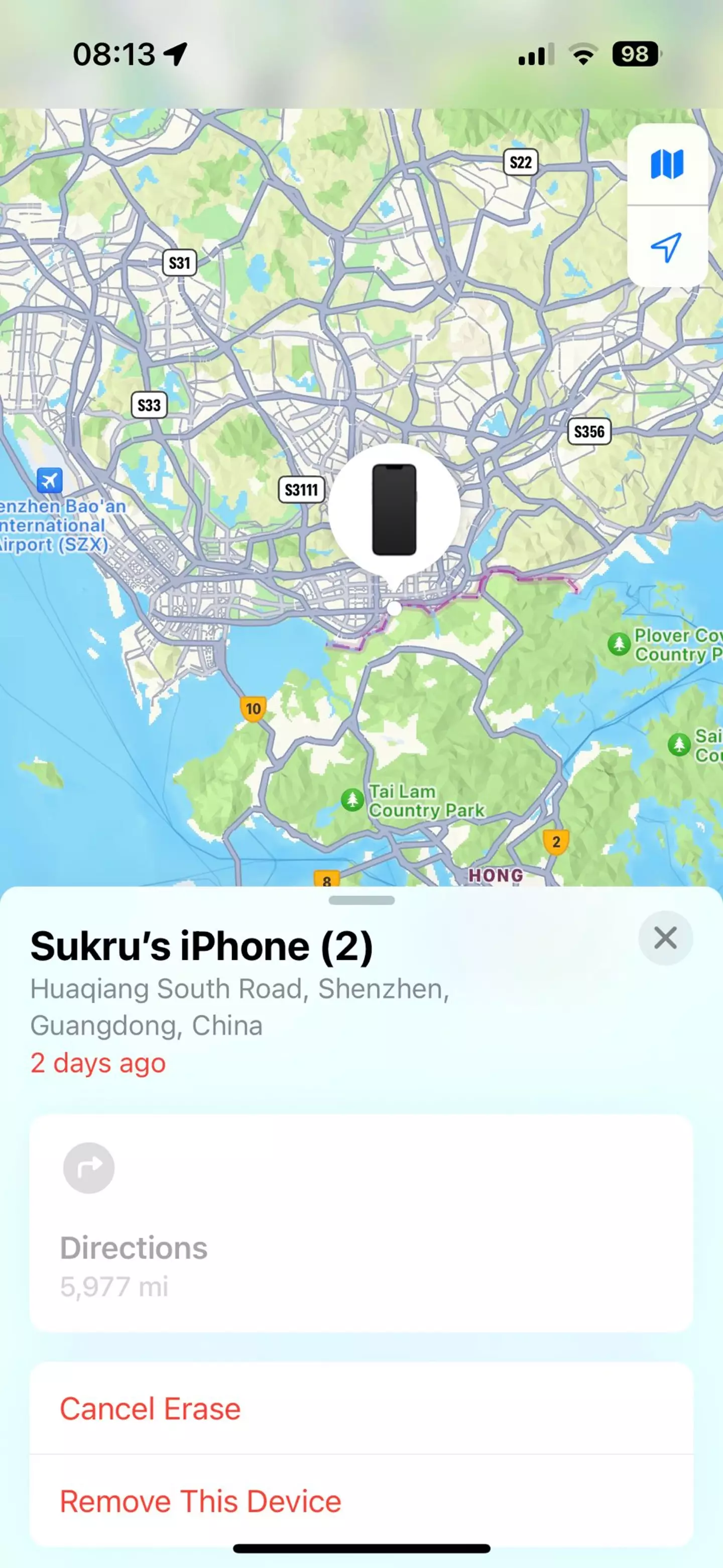 The 41-year-old has told of his shock after tracking his device to Shenzhen, China, two weeks later. (X/@sukru_haskan)