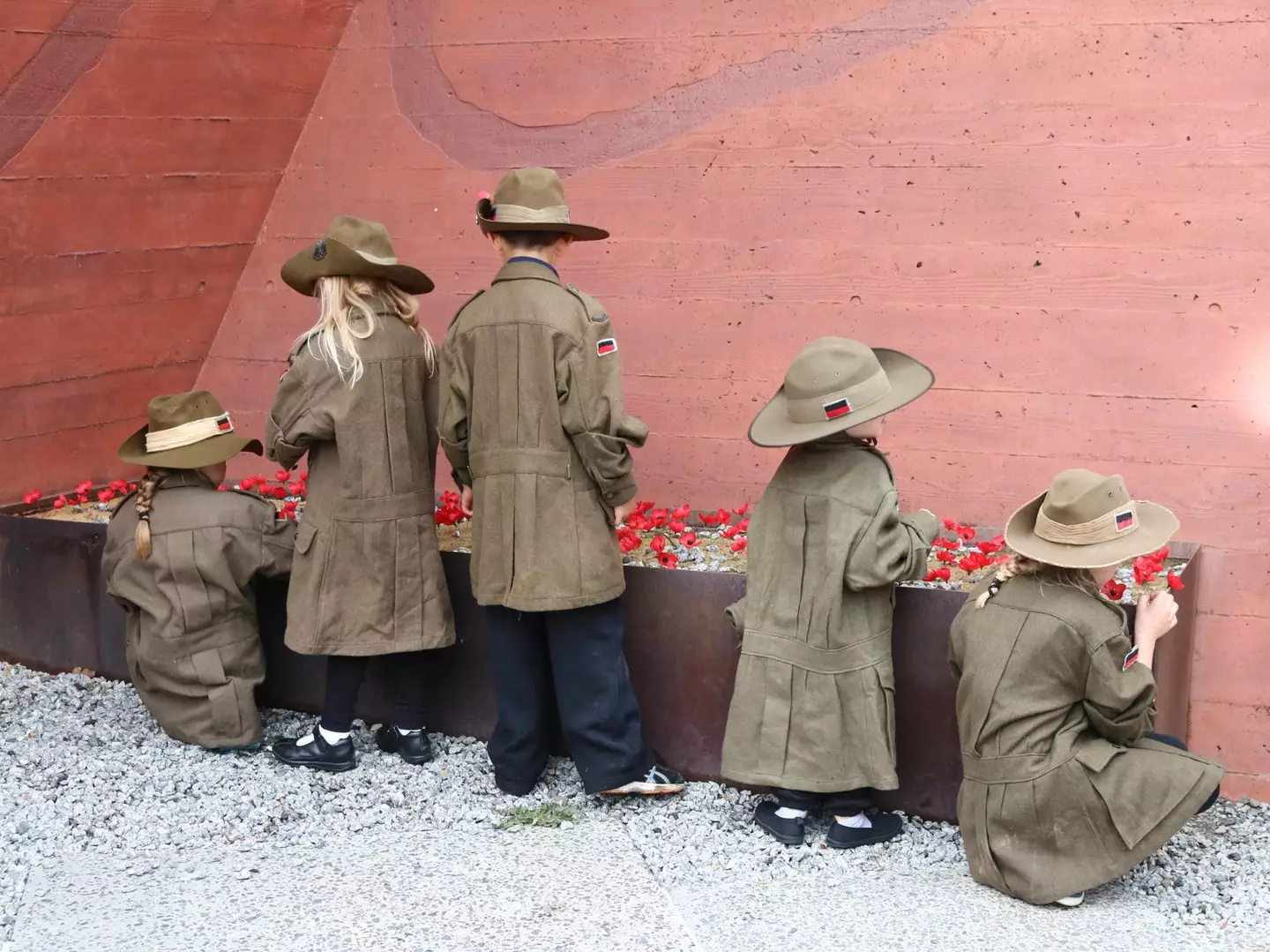 Children at an Anzac ceremony.