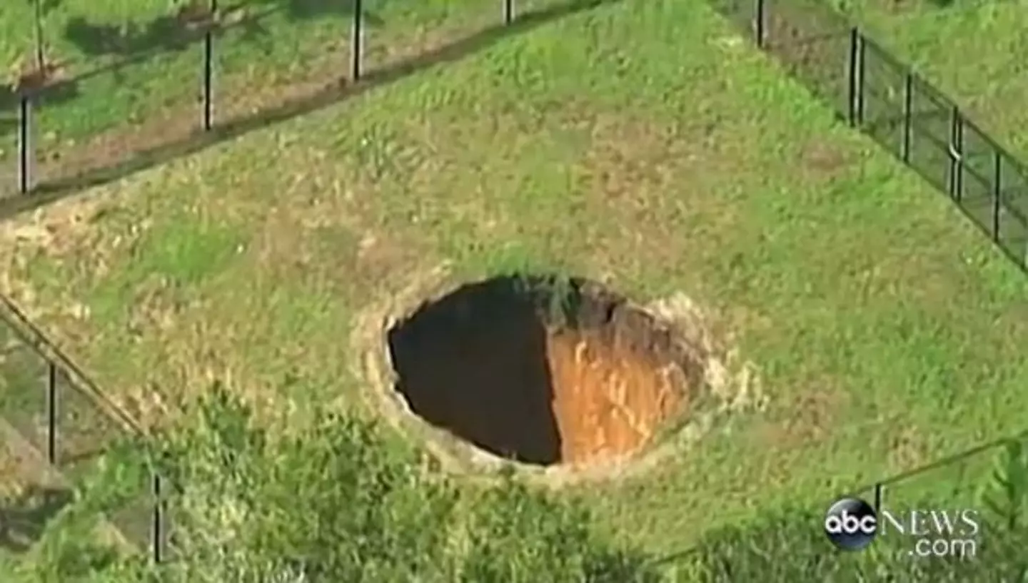 The sinkhole, which claimed a life in 2013, has reopened.