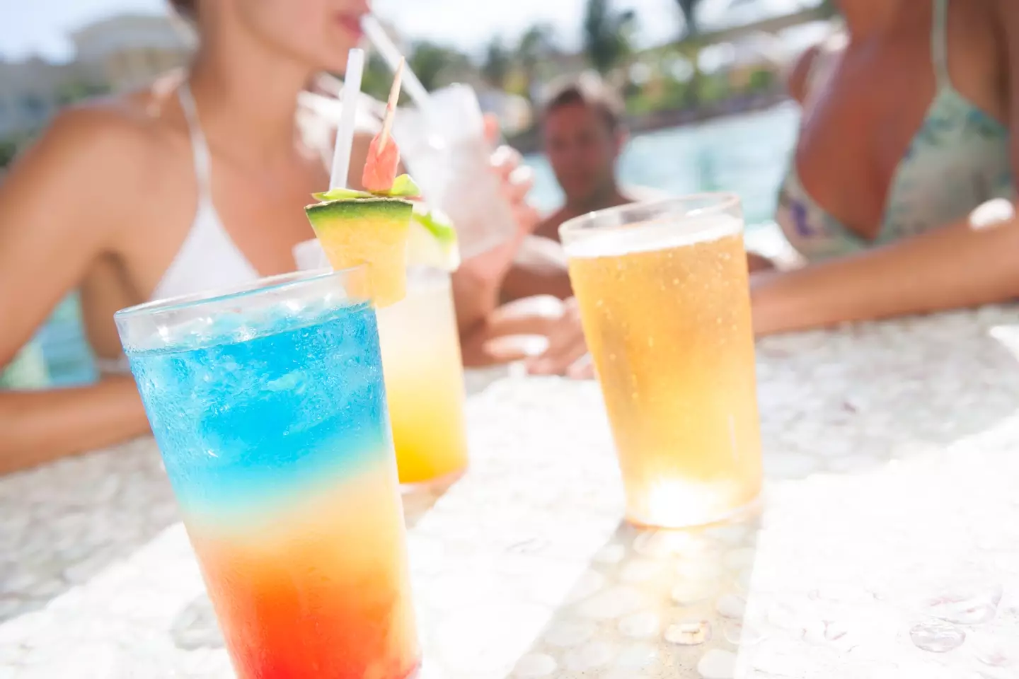 Drinks by the pool.