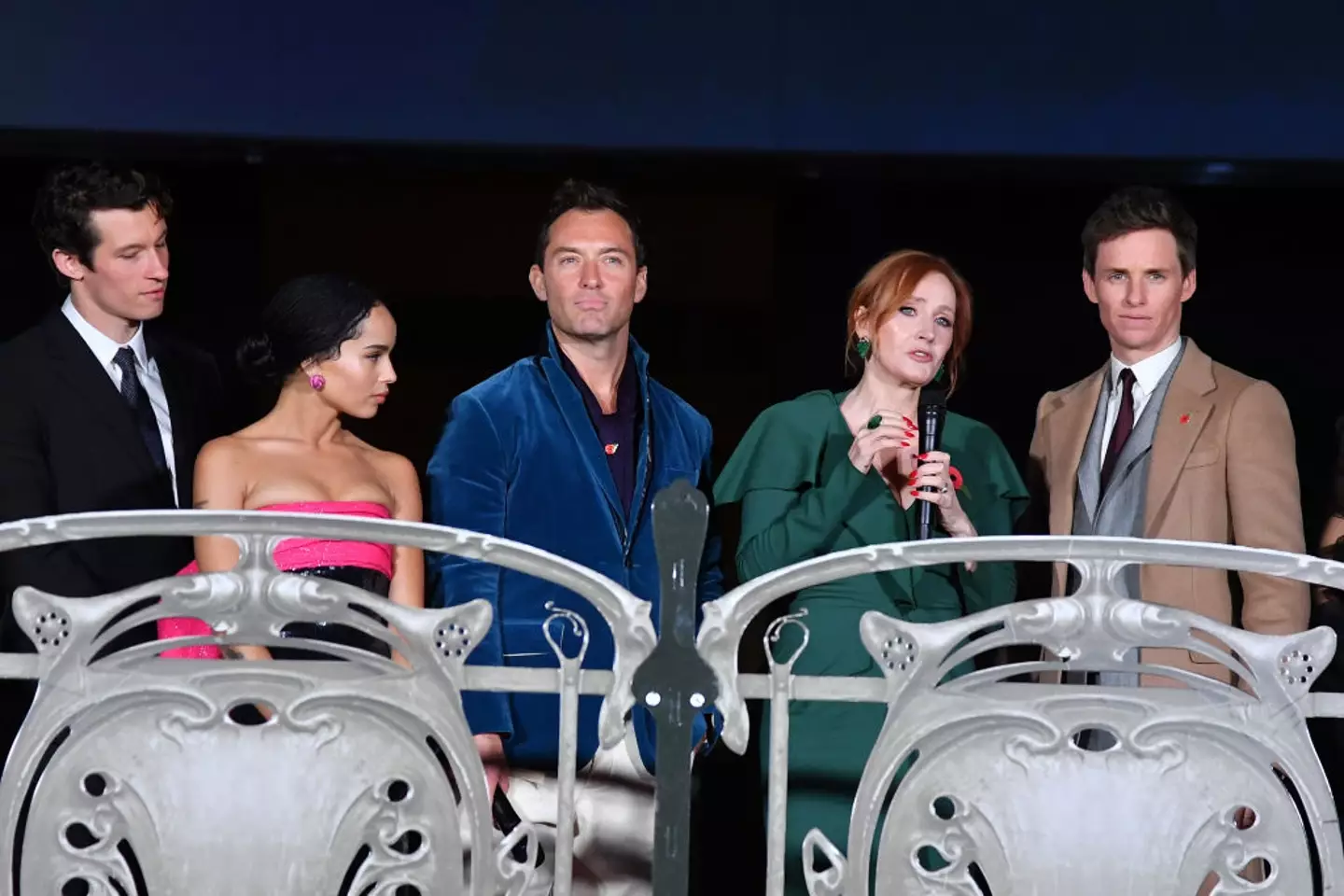 JK Rowling with the cast of Fantastic Beasts in 2018 (Pascal Le Segretain/Getty Images)