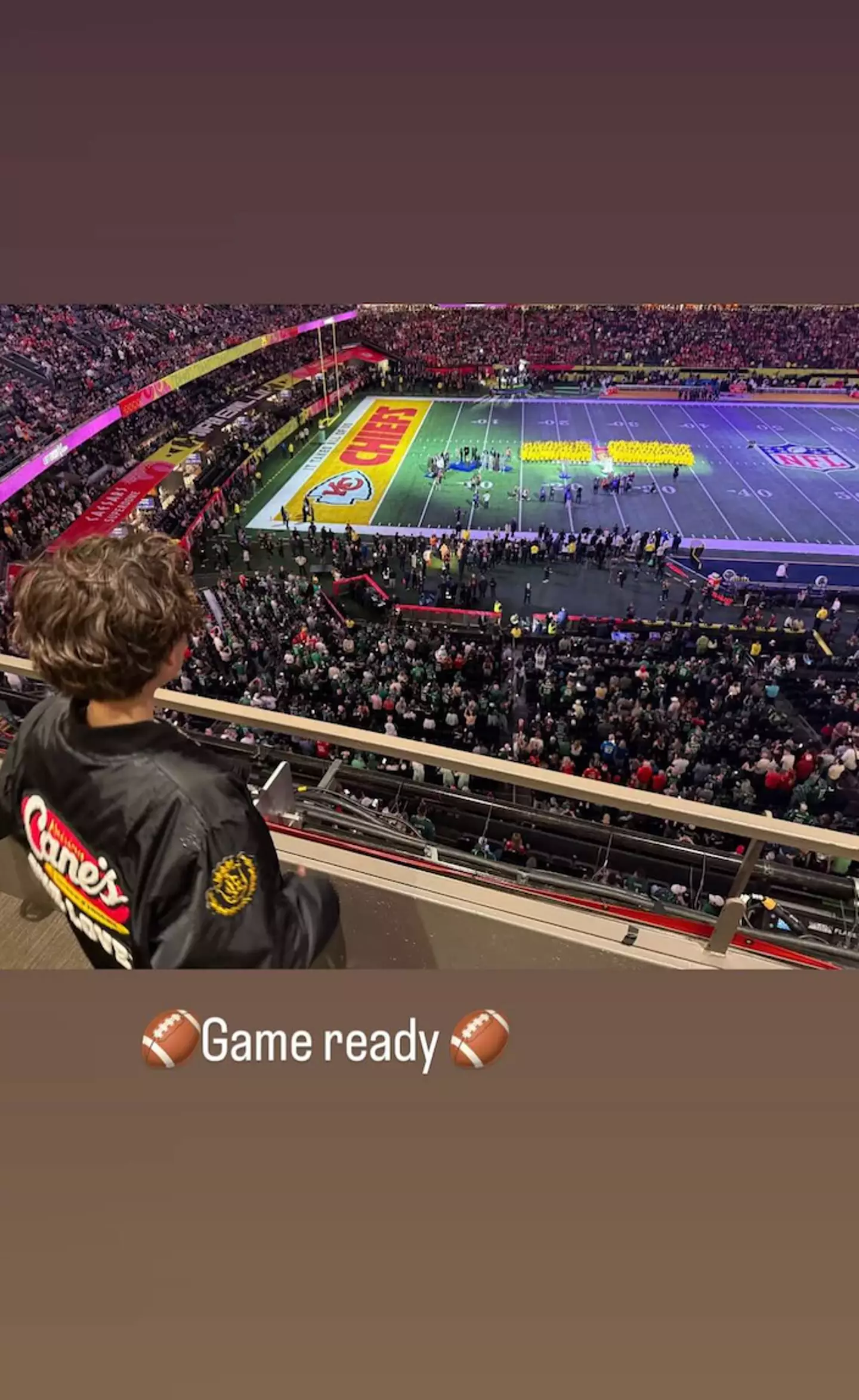 Orlando Bloom shared a photo of his son at the Super Bowl (Instagram/@orlandobloom)