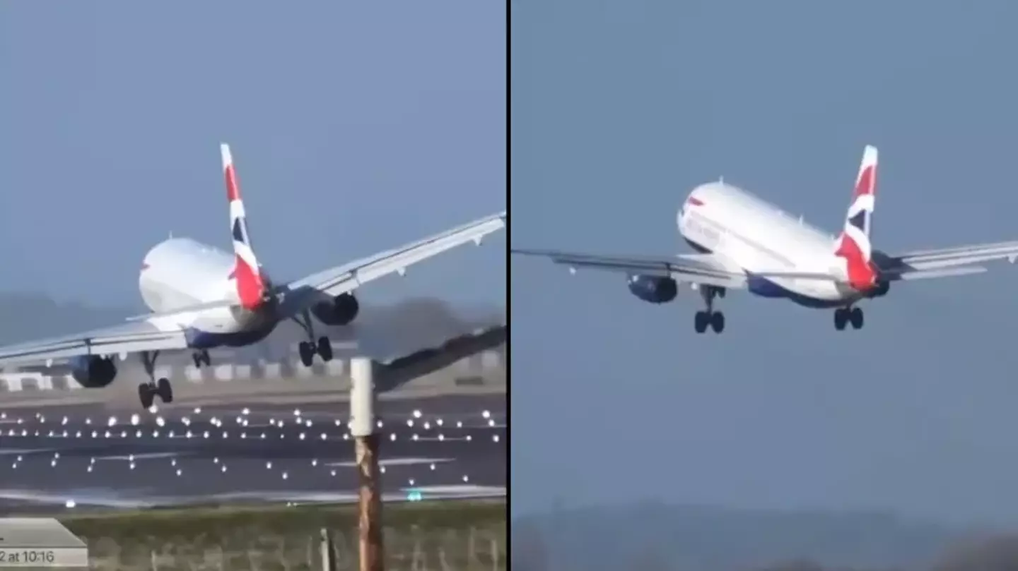 Planes Forced To Abort Landing At Heathrow As Storm Eunice Batters Airport