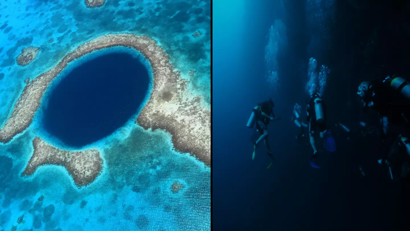 Divers make disturbing discovery after finally reaching bottom of Great Blue Hole