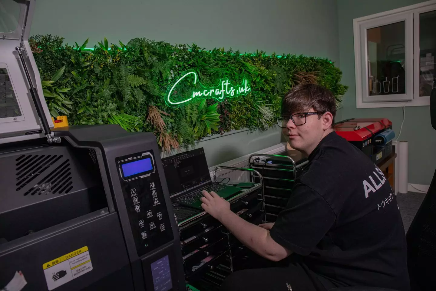 He has since upgraded his £150 Cricut Joy for professional printers (SWNS)