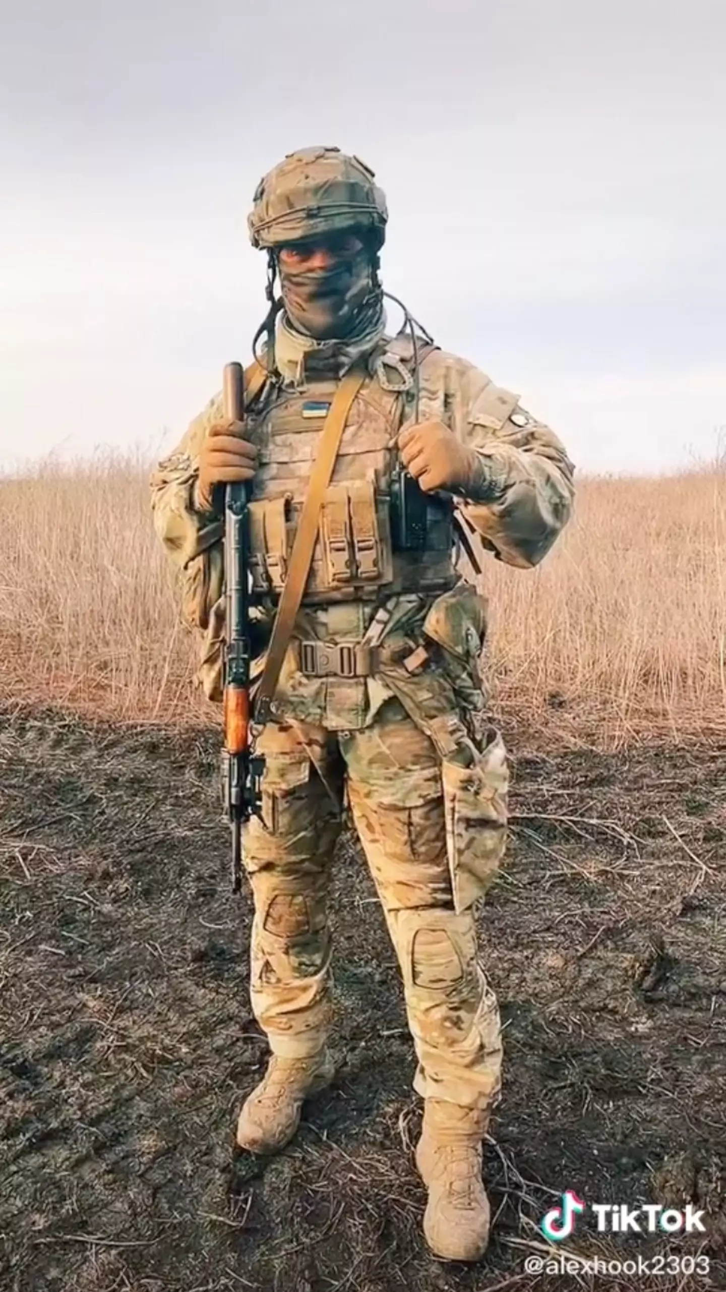 Naturally, fans of the soldier flocked to the comments section to share in their joy that the soldier is still “alive” (TikTok @alexhook2303).