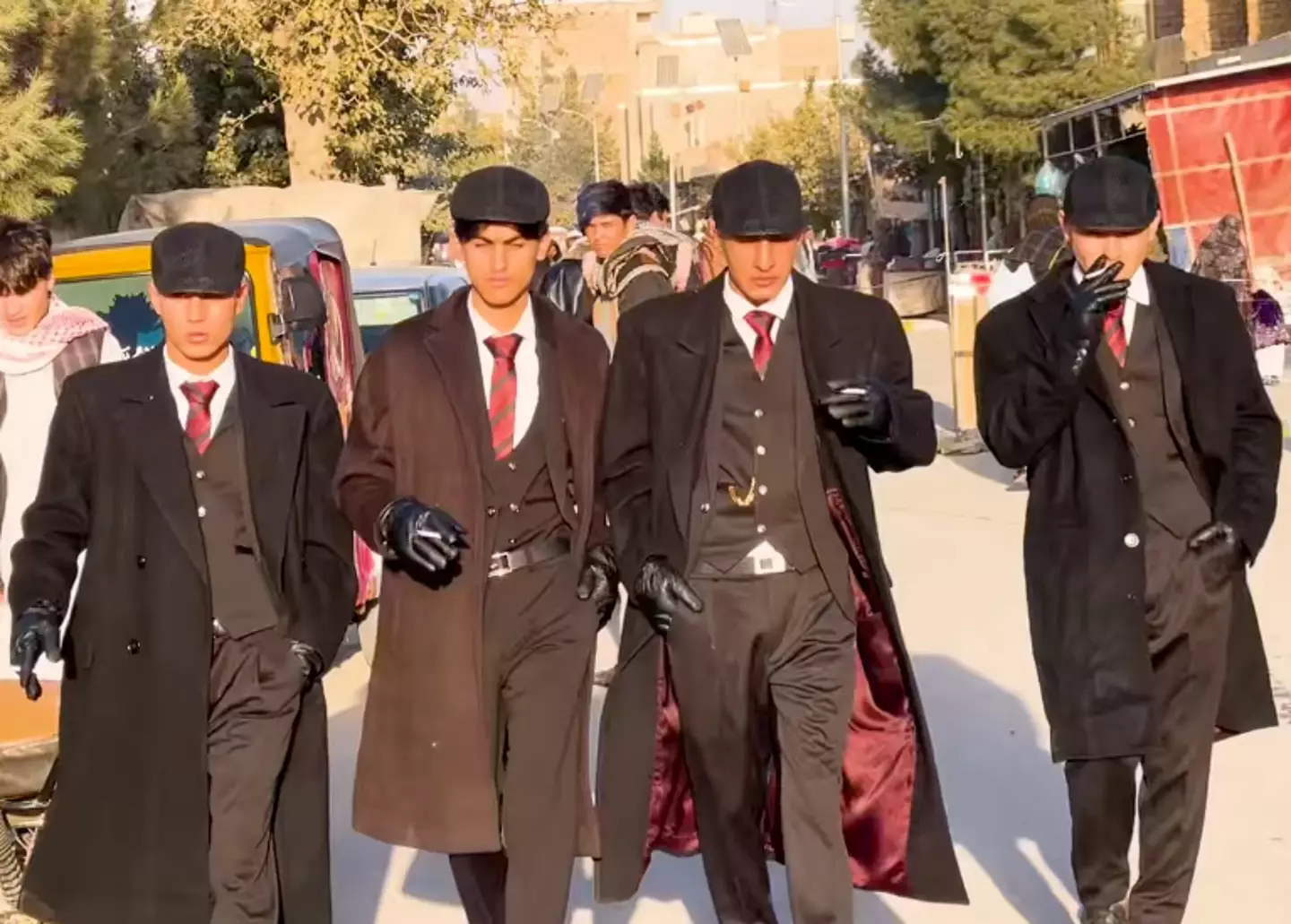The four friends were detained in Afghanistan for the way they were dressed (YouTube/Herat-Mic)