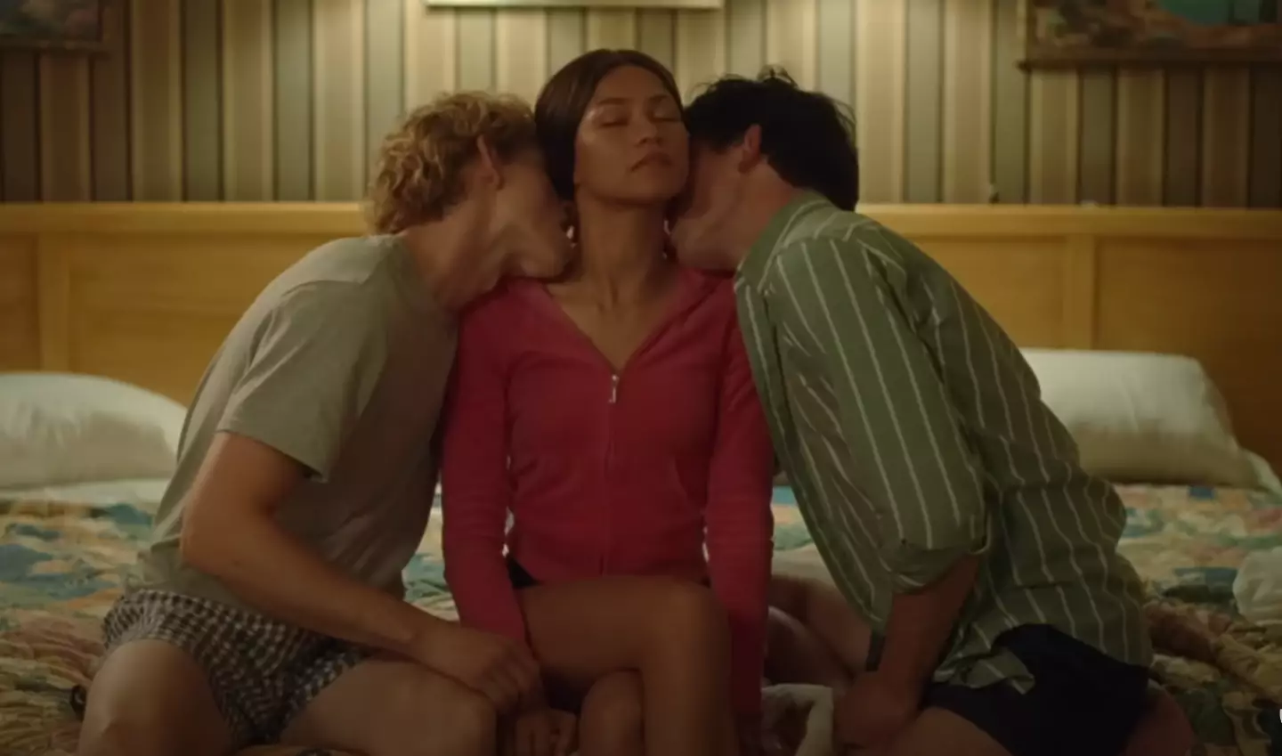 Zendaya said that she was completely comfortable in filming the threesome scenes. (Warner Bros.)