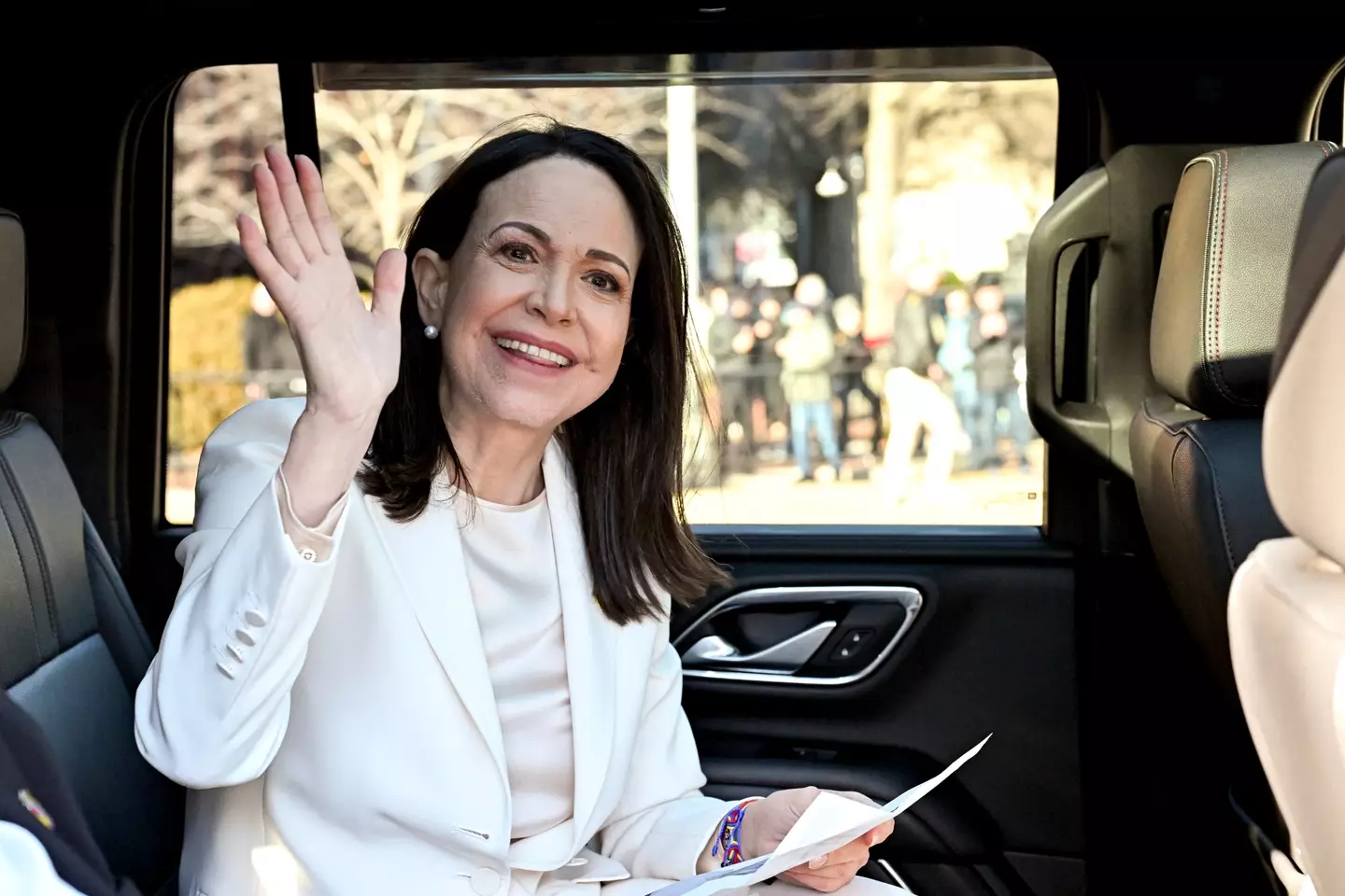 María Corina Machado called Trump the 'heir of Washington' (Graeme Sloan/Bloomberg via Getty Images)