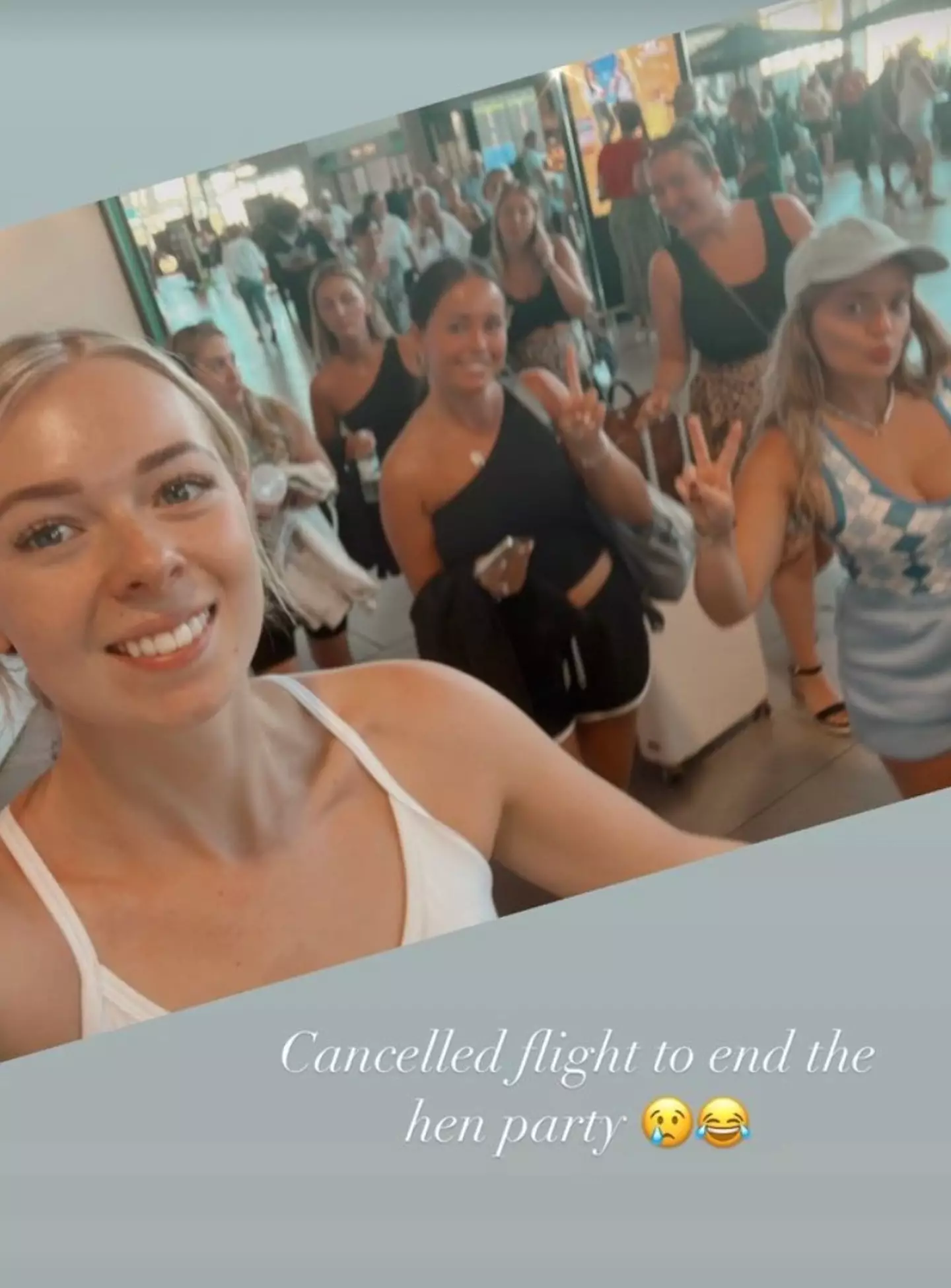 Leah Washington's flight home from her hen do was cancelled.