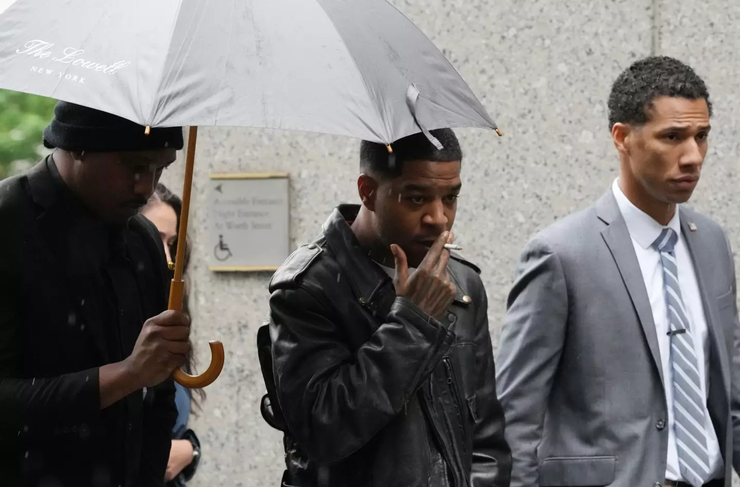 Kid Cudi, real name Scott Mescudi, seen arriving at court today (TIMOTHY A. CLARY/AFP via Getty Images)