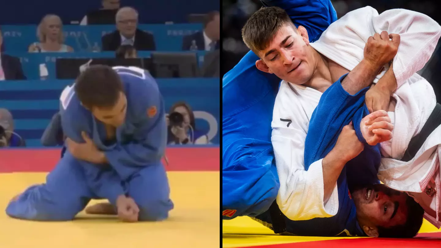 Olympic athlete suffers horror injury while celebrating medal