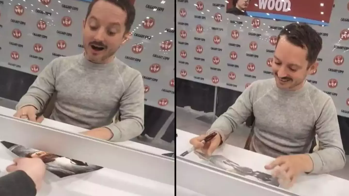 Woman asks Elijah Wood to sign picture from a very unexpected movie