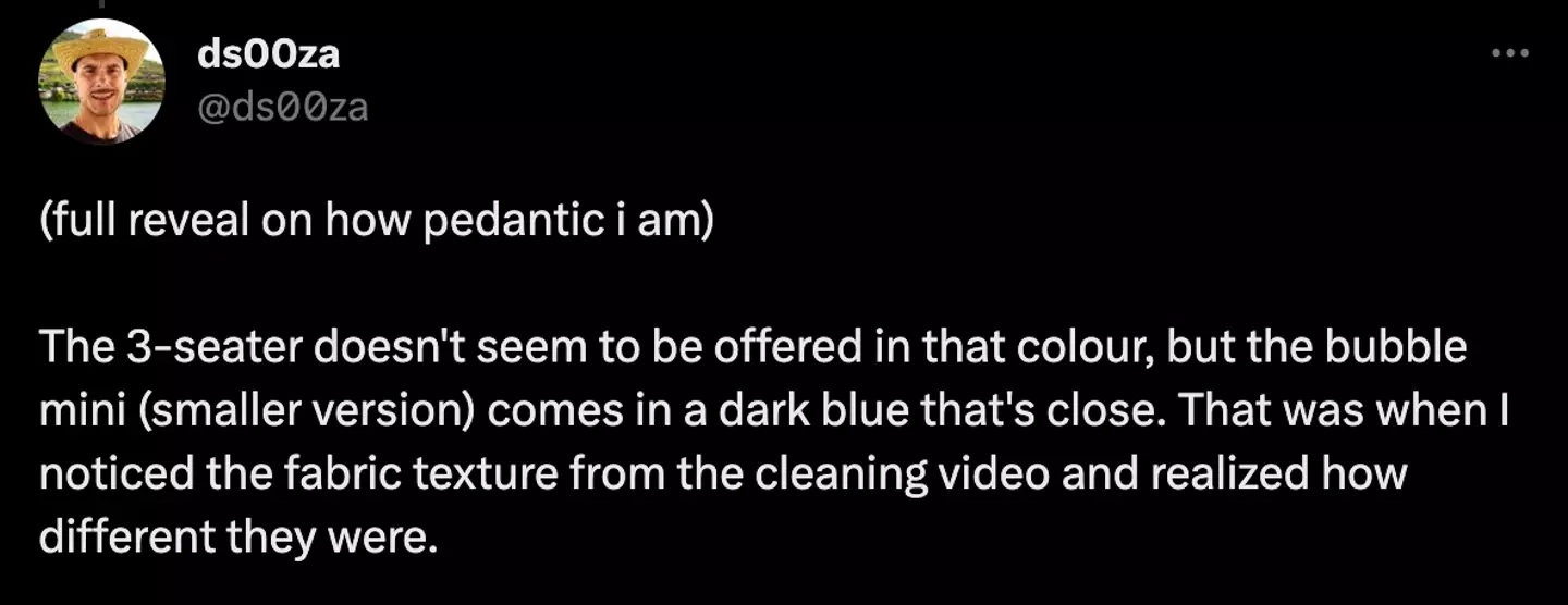 Here's one tweet presenting 'evidence' that the blue couch isn't expensive.
