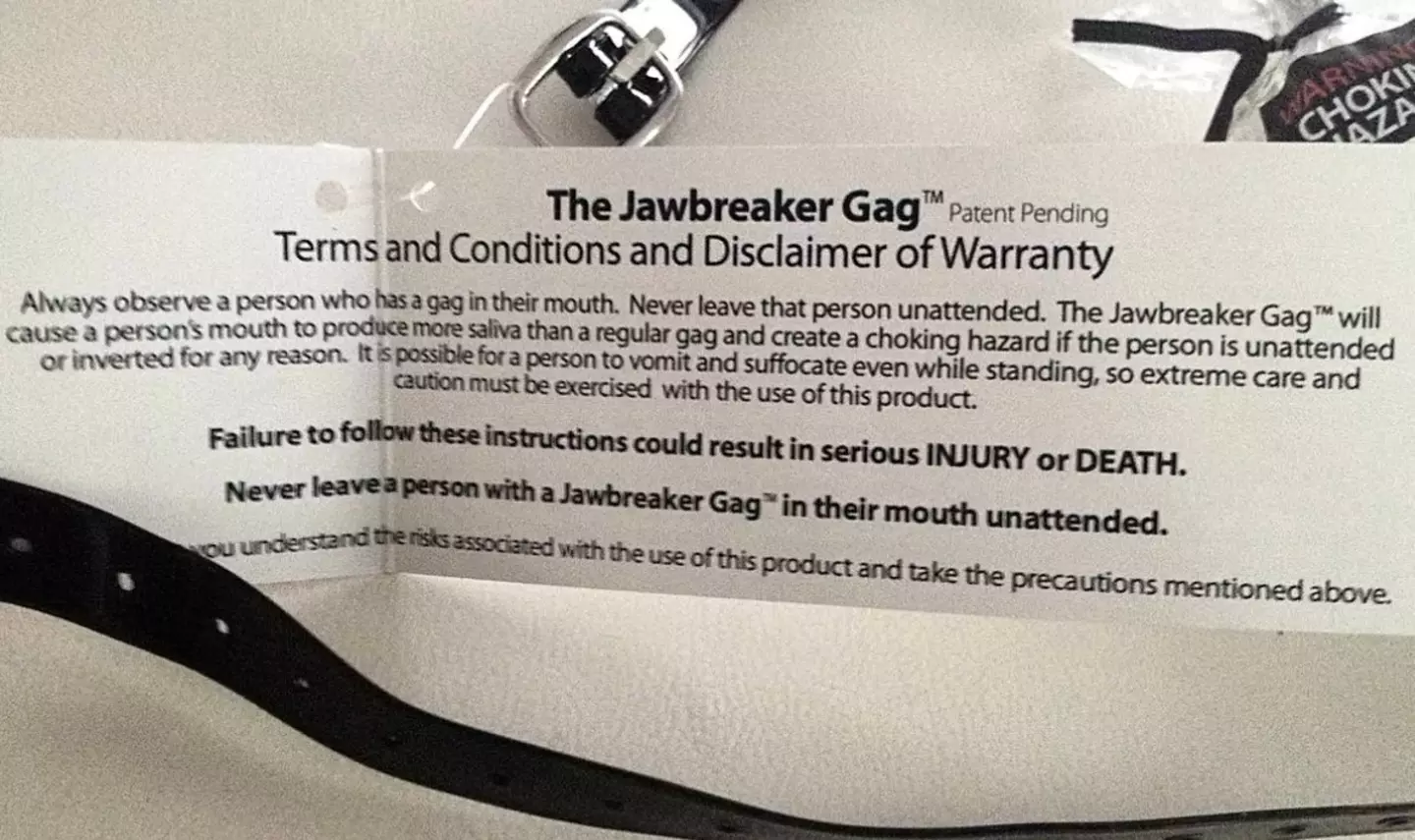 The disclaimer that came with the 'Jawbreaker Gag' (House Oversight Democrats)