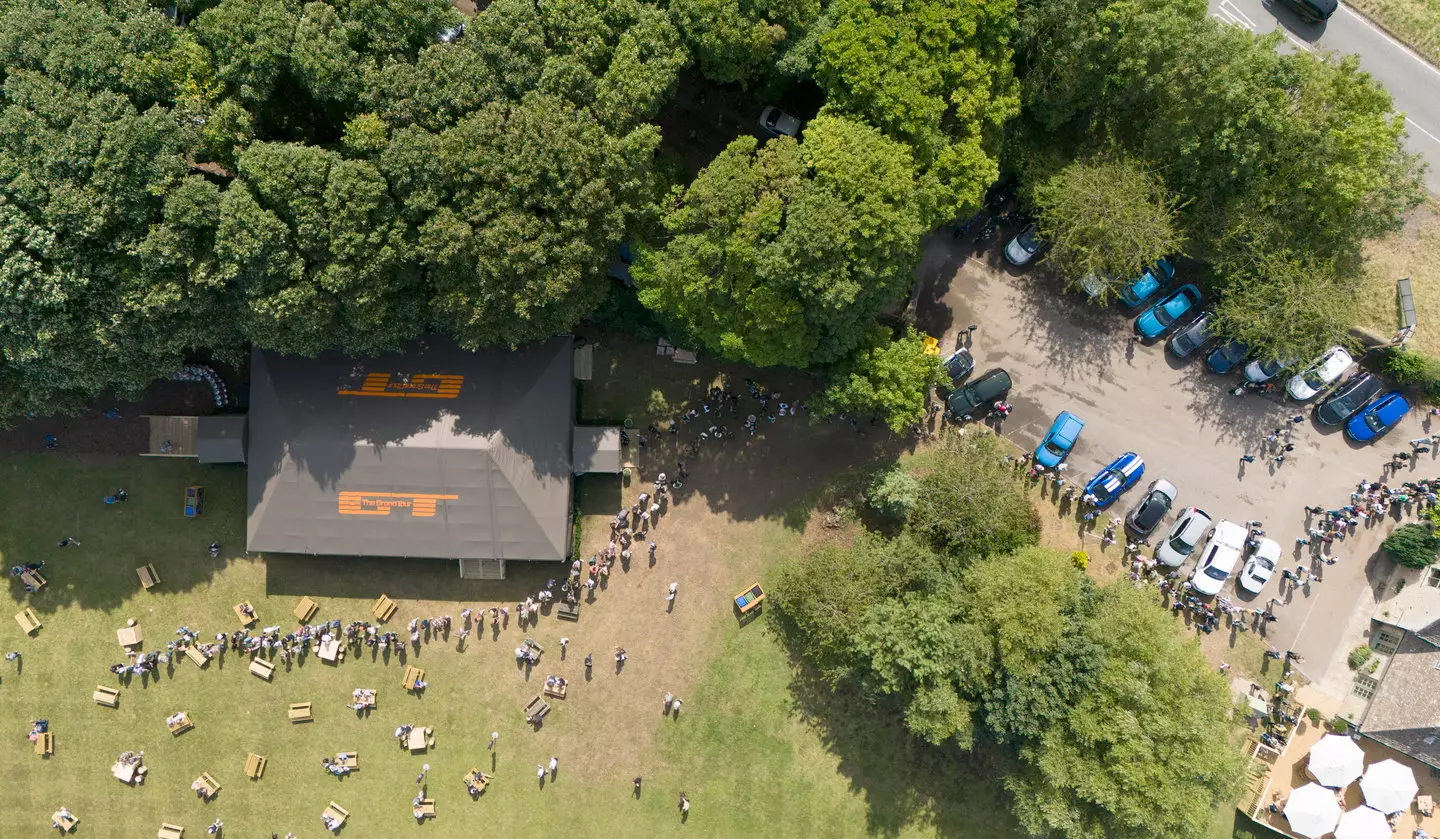 The pub has repurposed a former Grand Tour tent as an outdoor bar (Ben Birchall/PA Wire)