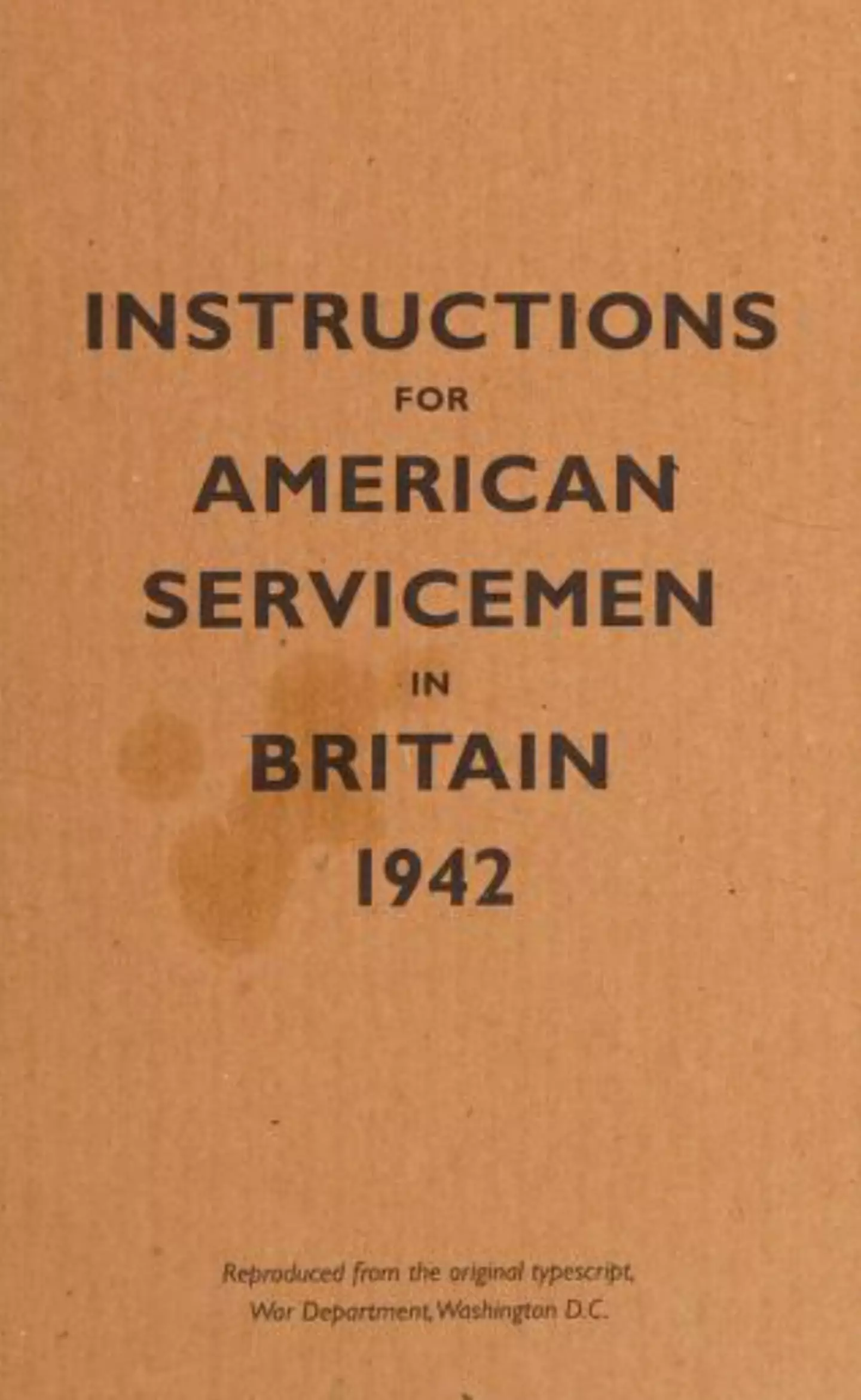 The book was given to Americans coming to Britain. (Bodleian Library, University of Oxford)