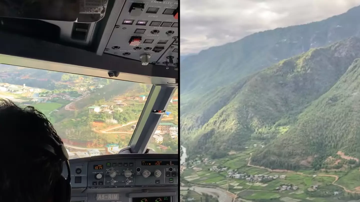Pilot skilfully lands Airbus at world's most dangerous airport in breathtaking footage