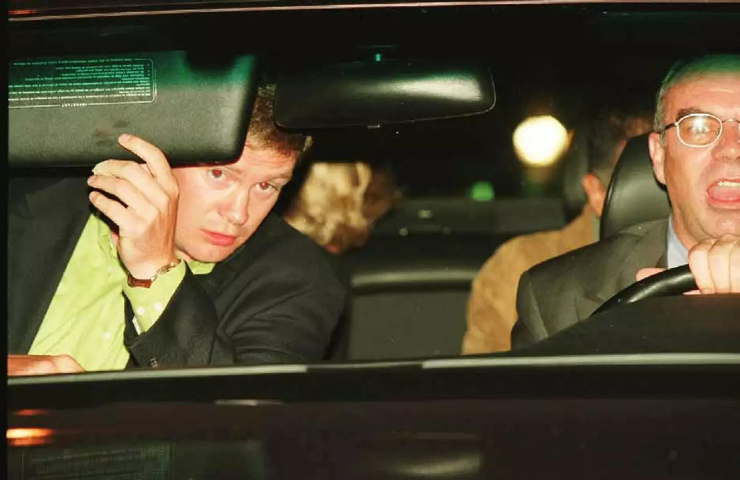 Diana and Dodi are partially visible behind Rees-Jones and Paul in an image taken shortly before the crash (Jacques Langevin/scottbaker-inquests.gov.uk via Getty Images)