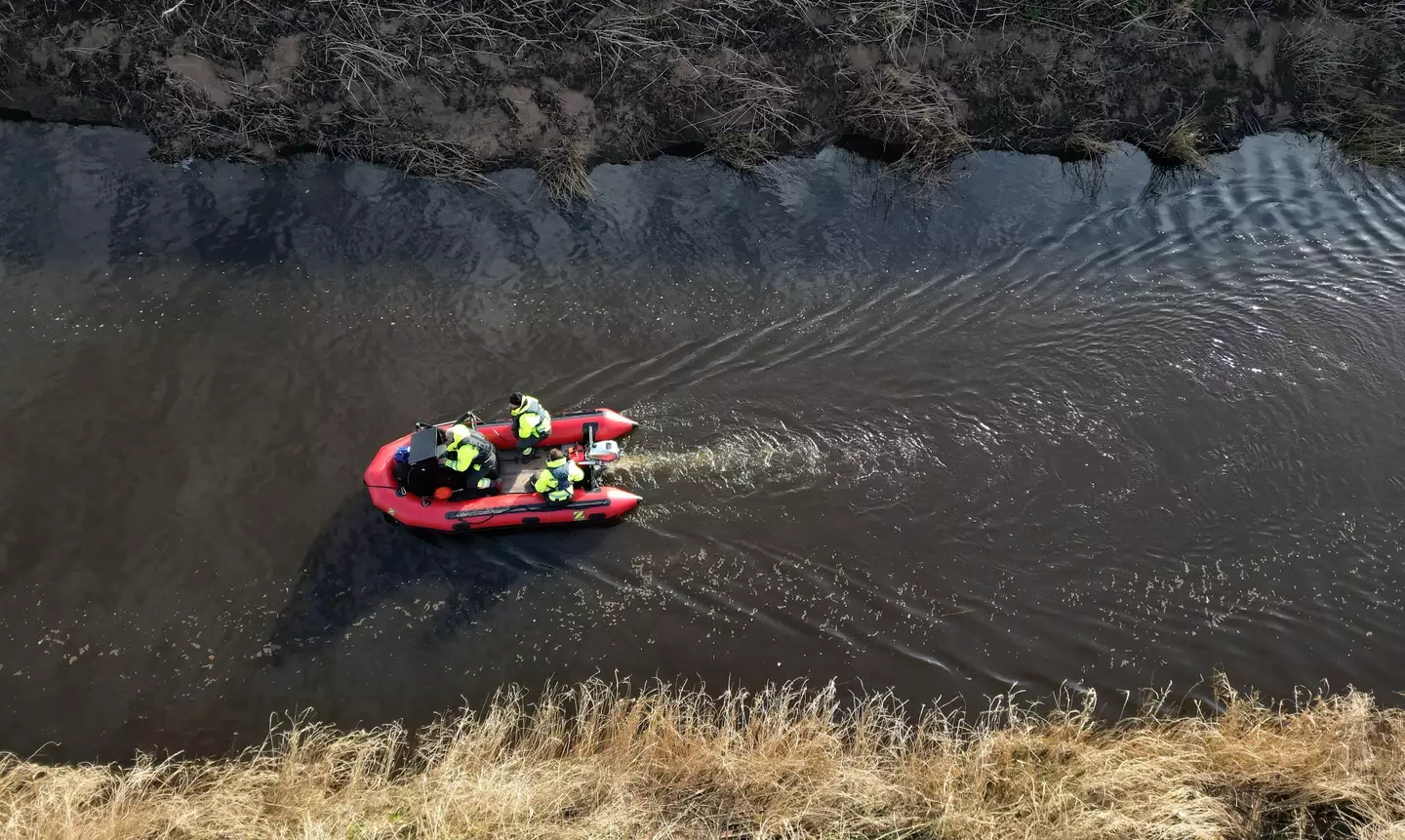 Police are using specialist equipment to search the river.