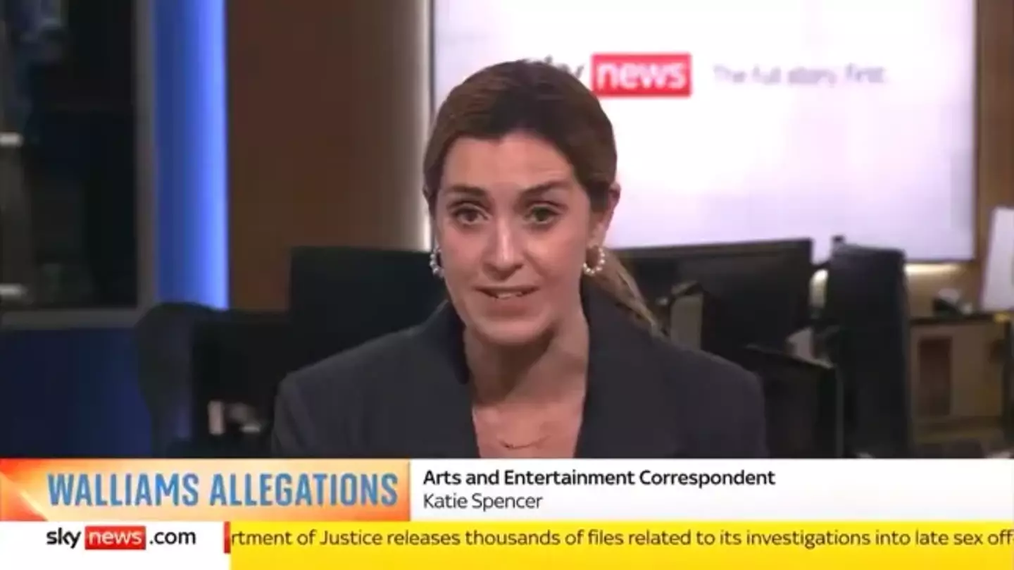 Sky News' arts and entertainment correspondent Katie Spencer was reporting on David Walliams when she swore on air (Sky News)