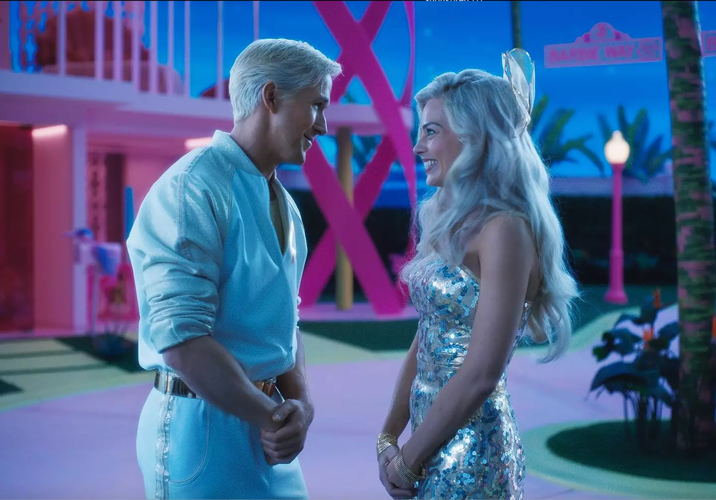 Margot Robbie and Ryan Gosling in Barbie.