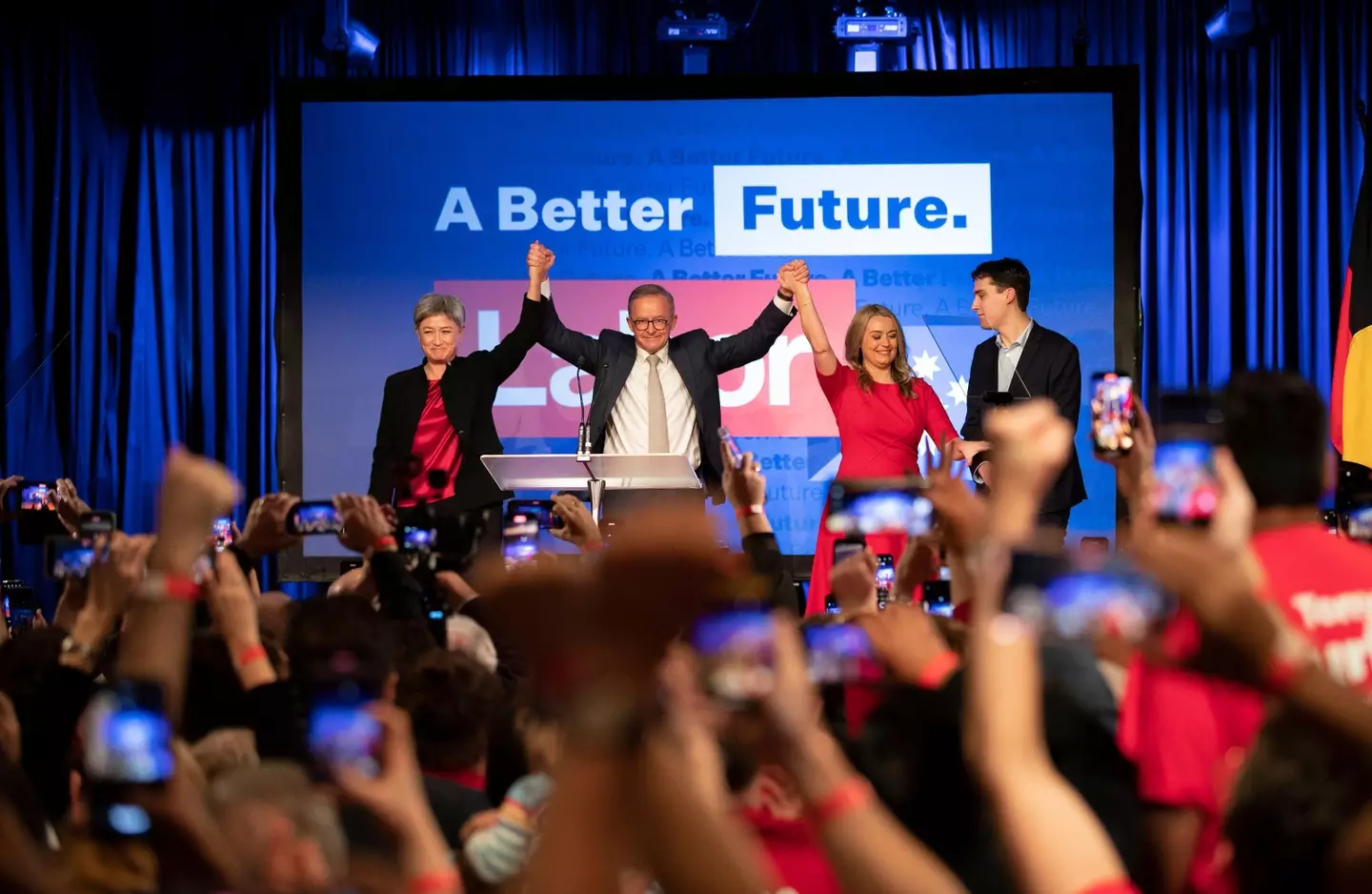 Anthony 'Albo' Albanese celebrates his federal election win.