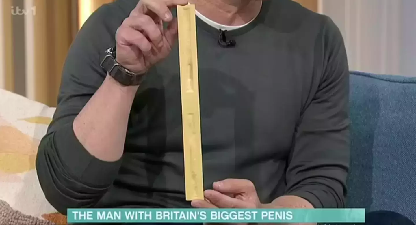 He has a 12-inch willy, which supposedly makes him the Brit with the biggest penis (ITV)