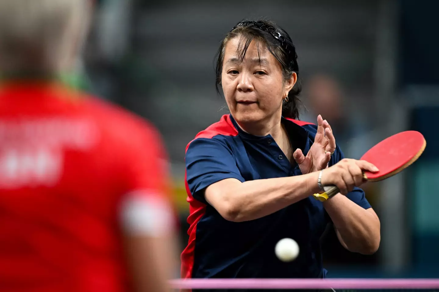 Zeng competing in Paris. (JUNG YEON-JE/AFP via Getty Images)
