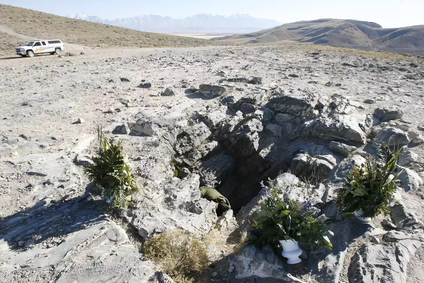 The dad became stuck in a narrow passageway around 400ft from the cave's entrance. (YouTube/Fascinating Horror)