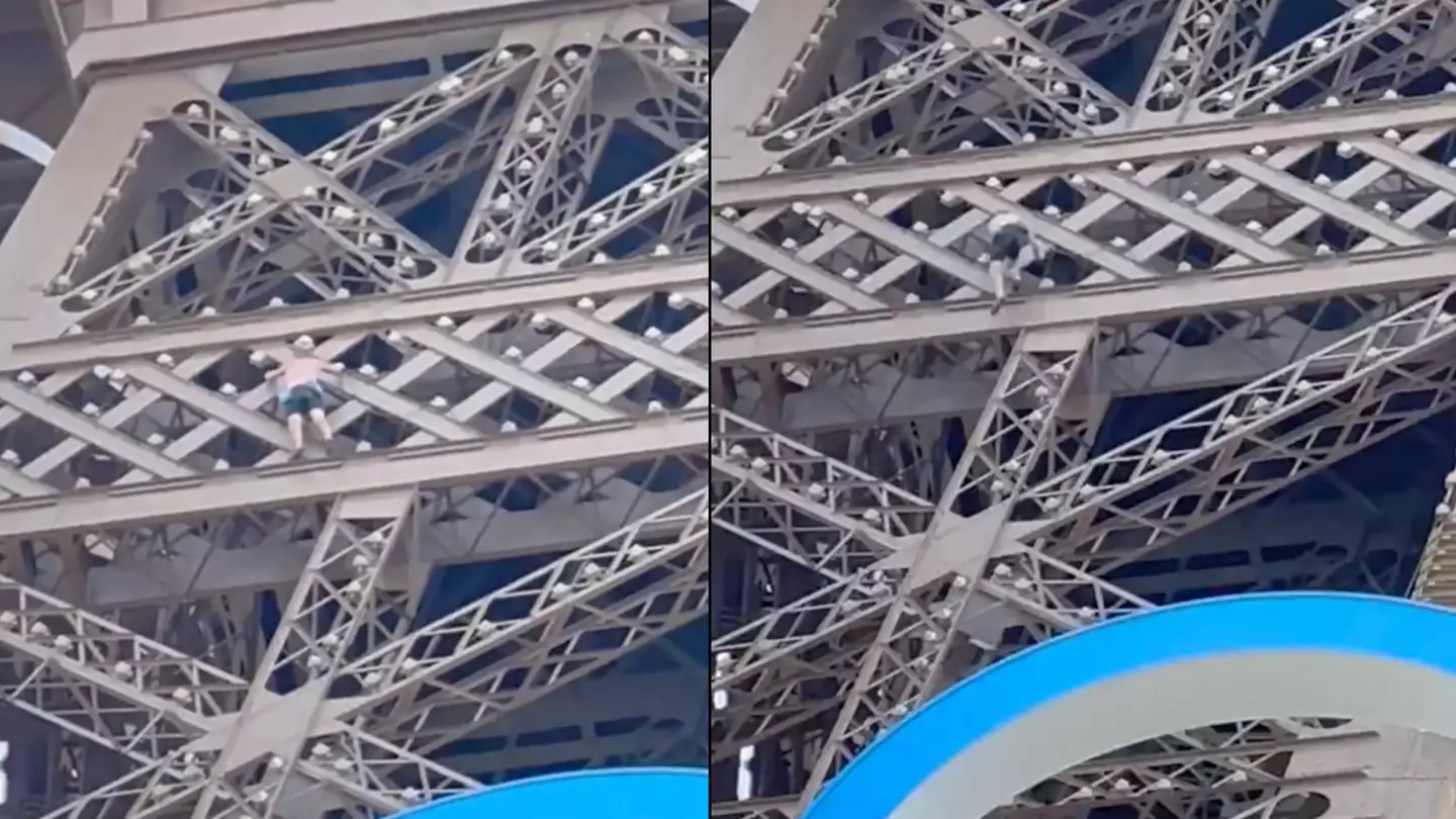 Eiffel Tower evacuated after man spotted climbing the iconic landmark