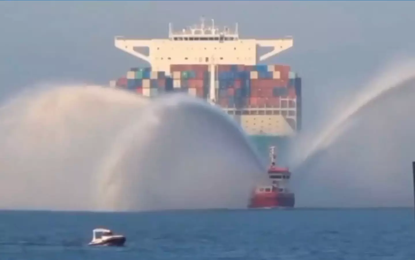People are only just finding out the reason behind the tugboat's water display.