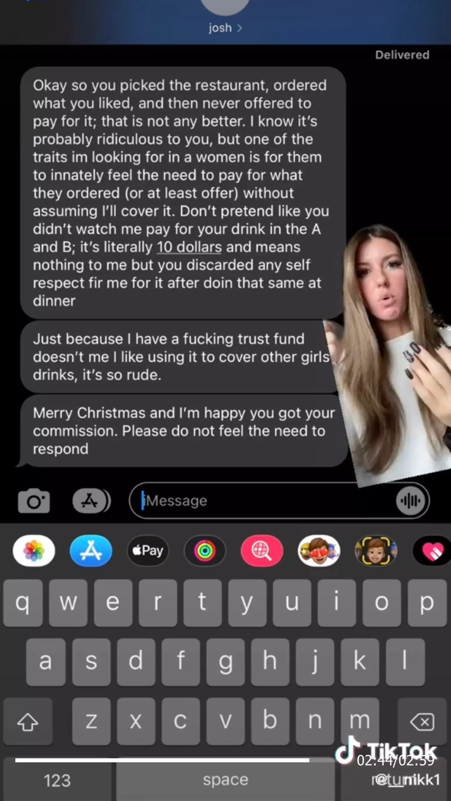 'Red Flag' Text from TikToker (@__nik1 on TikTok)