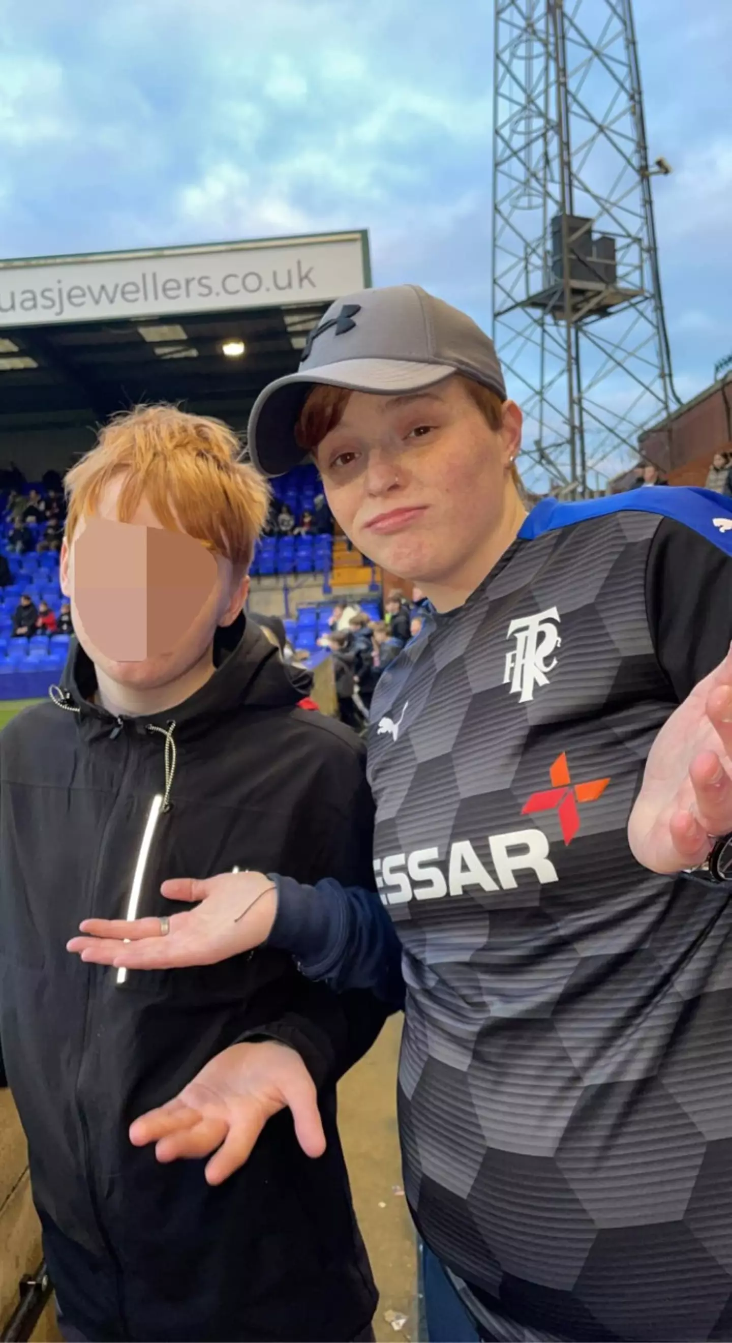 Reay was seen throwing a flare onto the pitch during a Tranmere Rovers match.