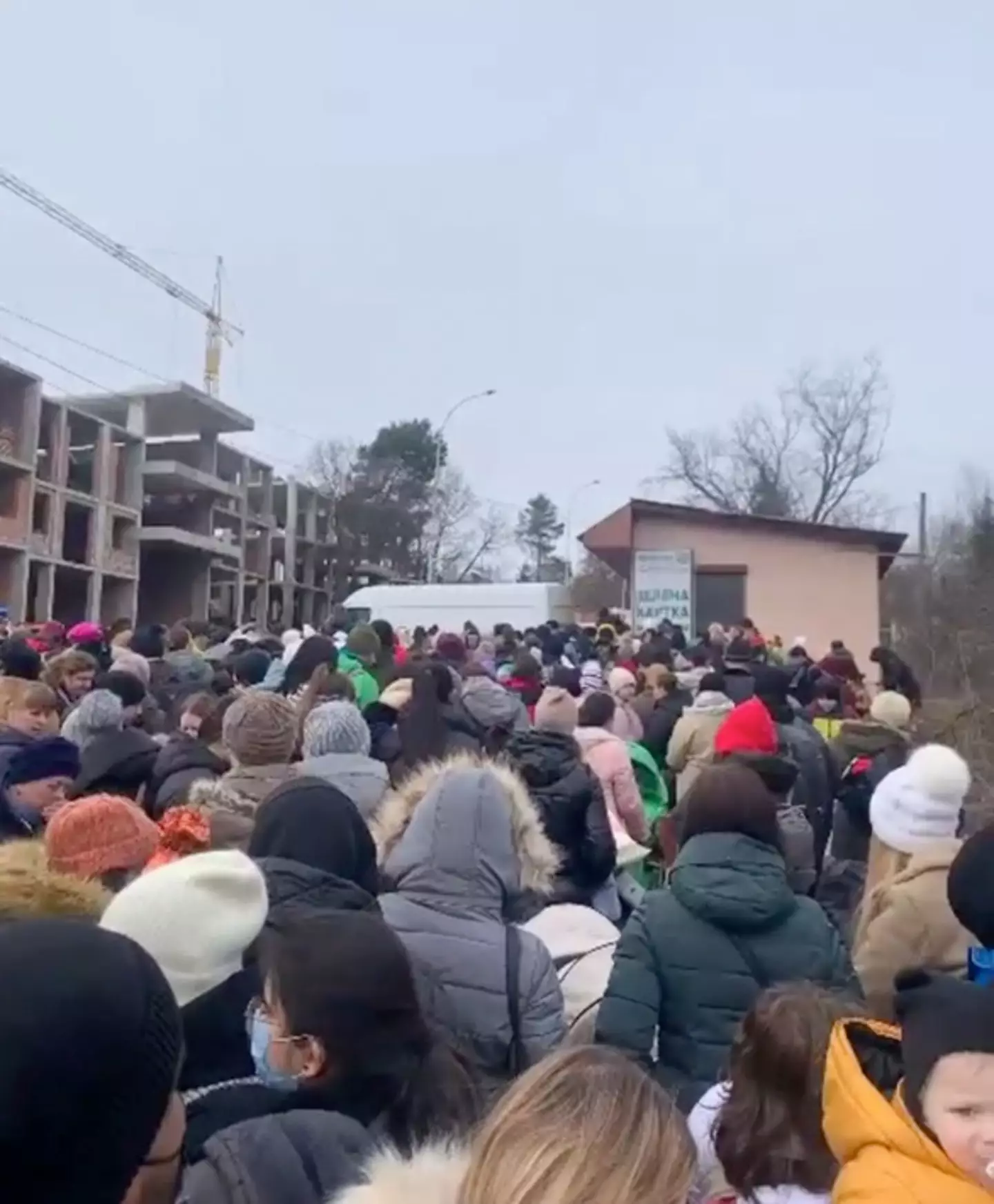 Julia and Yevy waited in the freezing cold for hours to cross the border.