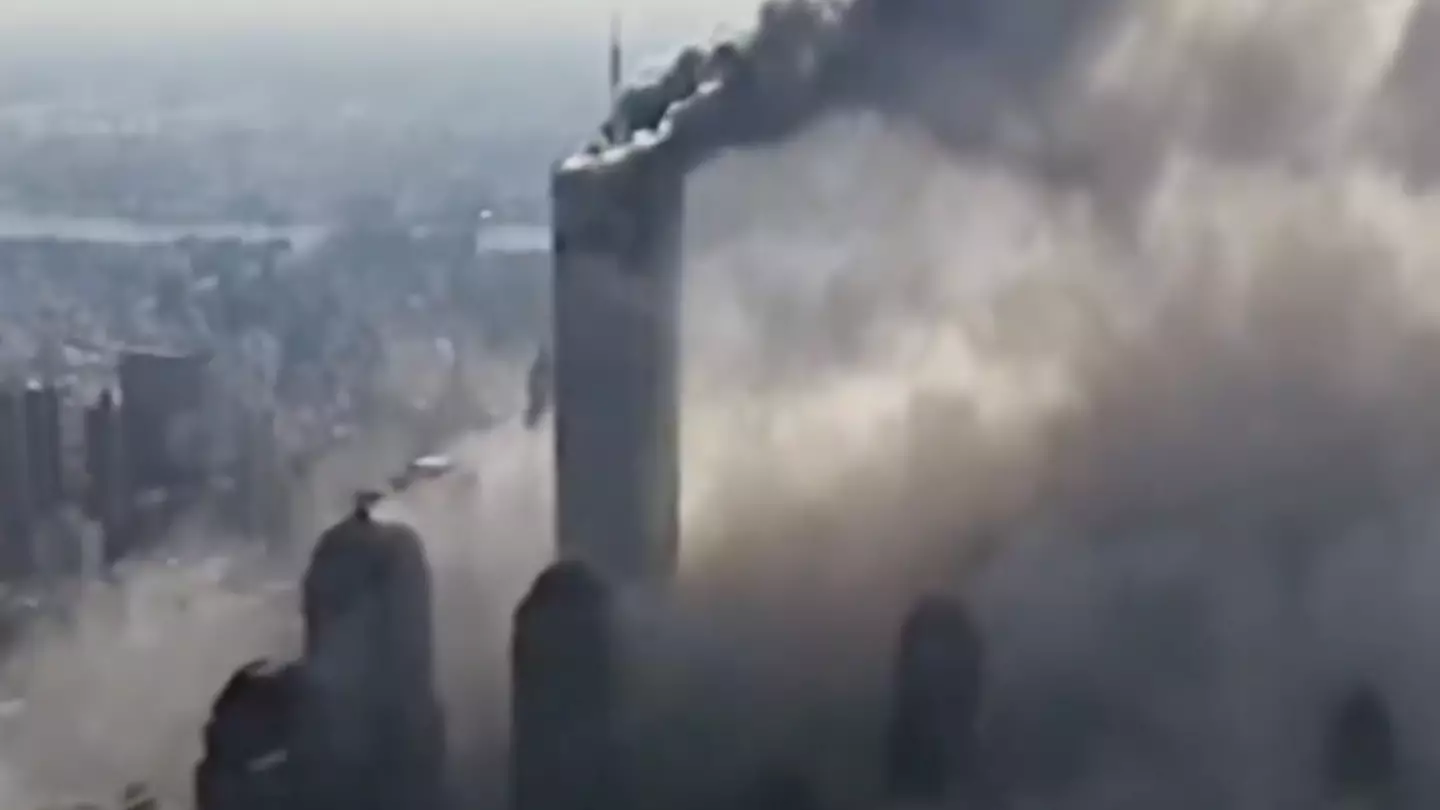 'Never seen' helicopter footage from 9/11 shows devastating impact of attack from the sky