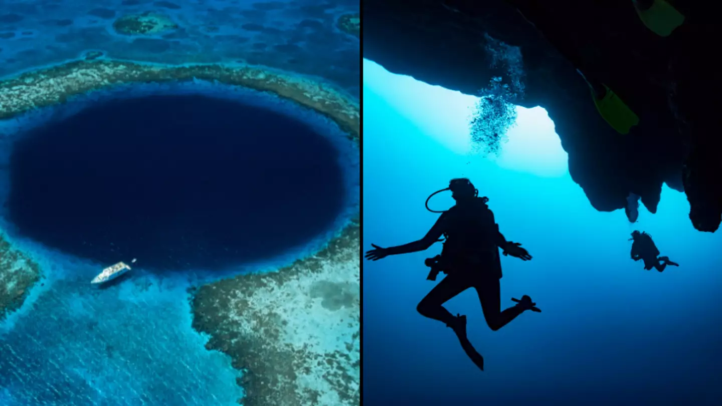 Diver makes haunting discovery at the bottom of worlds biggest ocean sinkhole you should never swim in