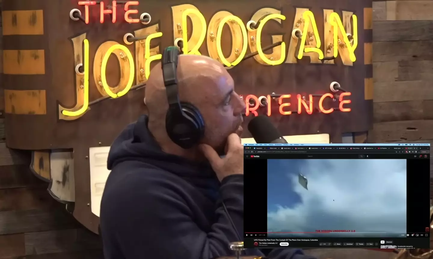 The podcast host was left stunned by the footage (YouTube/The Joe Rogan Experience)