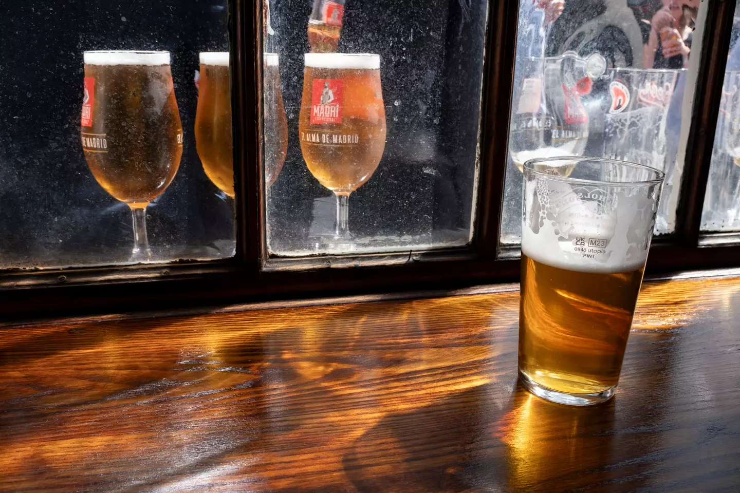 Pints of Madri, brewed in Yorkshire with Spanish influence (Mike Kemp/In Pictures via Getty Images)