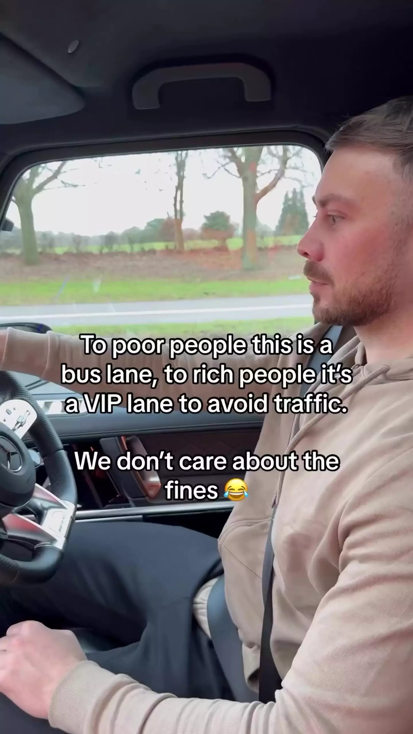 Plenty slammed him for saying rich people could use the bus lane as a 'VIP lane'.