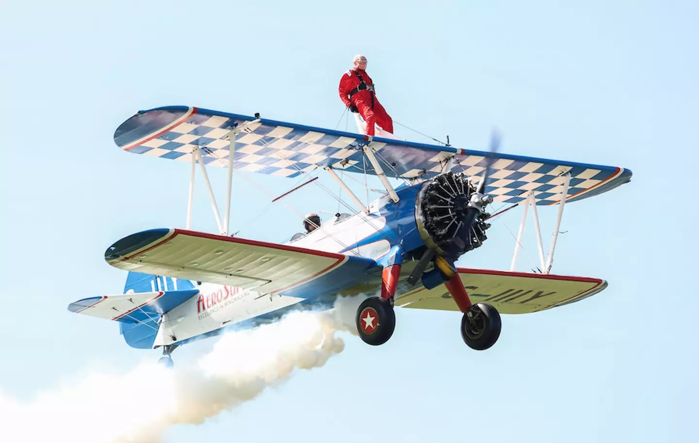 Ivor Button is the world's oldest wing walker.