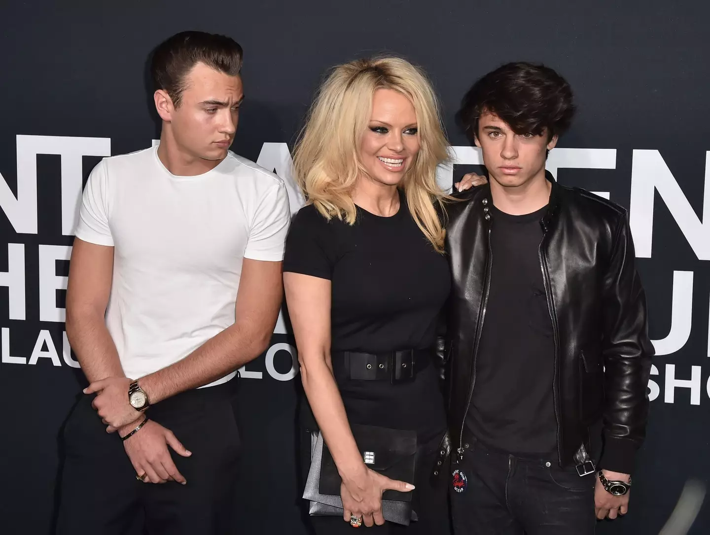 Anderson pictured with her sons Brandon and Dylan in 2016 (C Flanigan/WireImage)