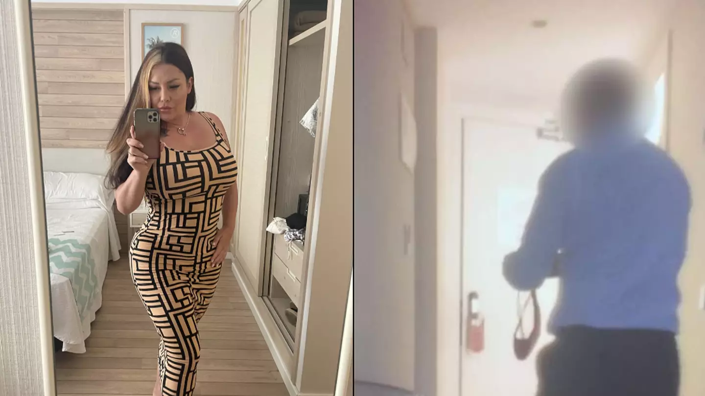 Mum captures 'creepy' moment receptionist at Benidorm hotel sneaks into room to sniff and steal her thong